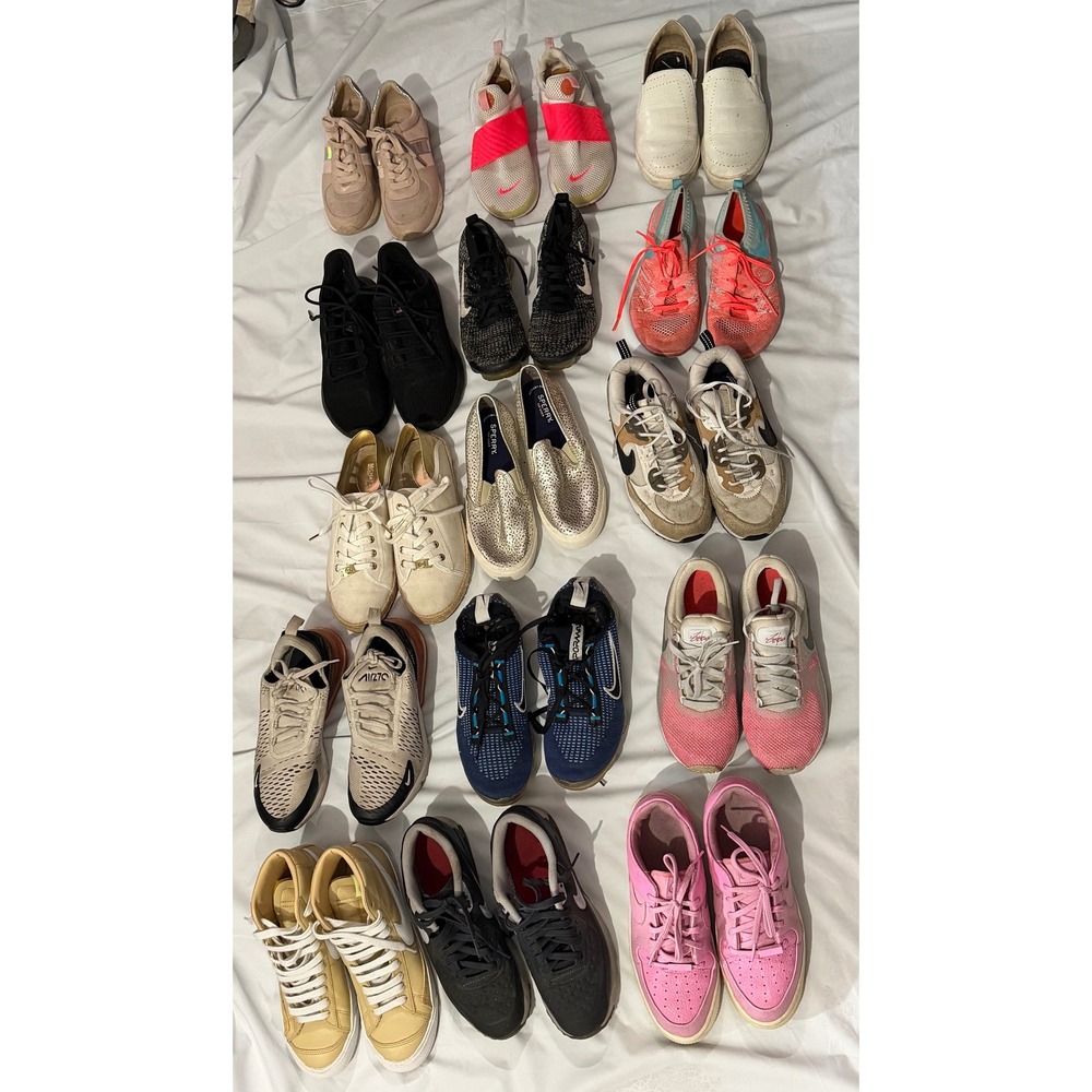 Nike Women Sneaker Bundle 15 Pairs Air Max 270 VaporMax AF1 Blazer Sperry Shoes